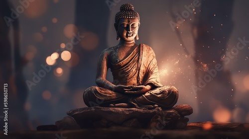 banner illustration Fantasy Buddha sitting