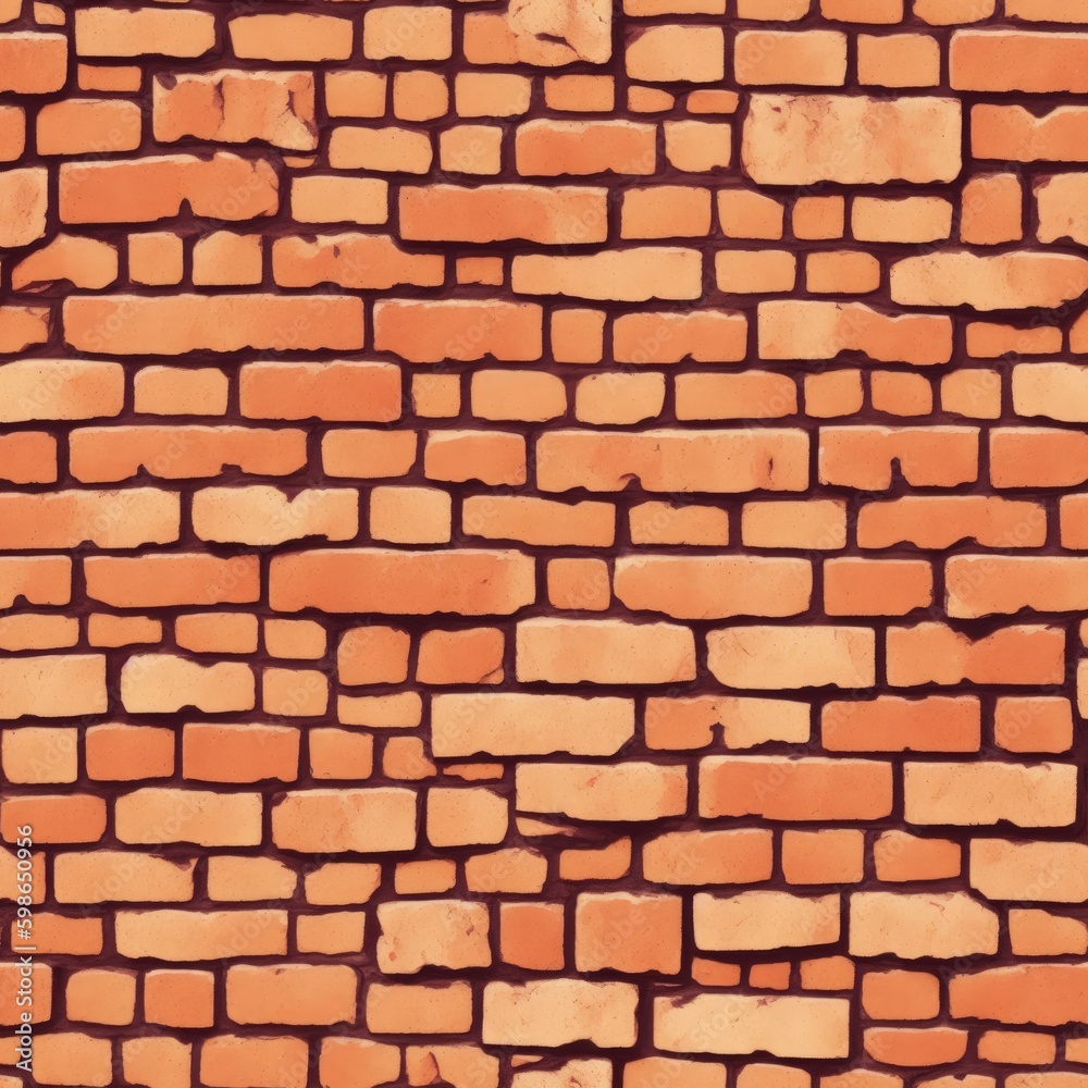 Seamless brick wall texture. Created by a stable diffusion neural network. Seamless brick wall texture. Created by a stable diffusion neural network.