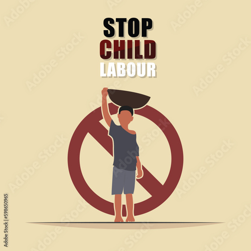 Vector Design for World Child Labour Day: Supporting the End of Child Labour