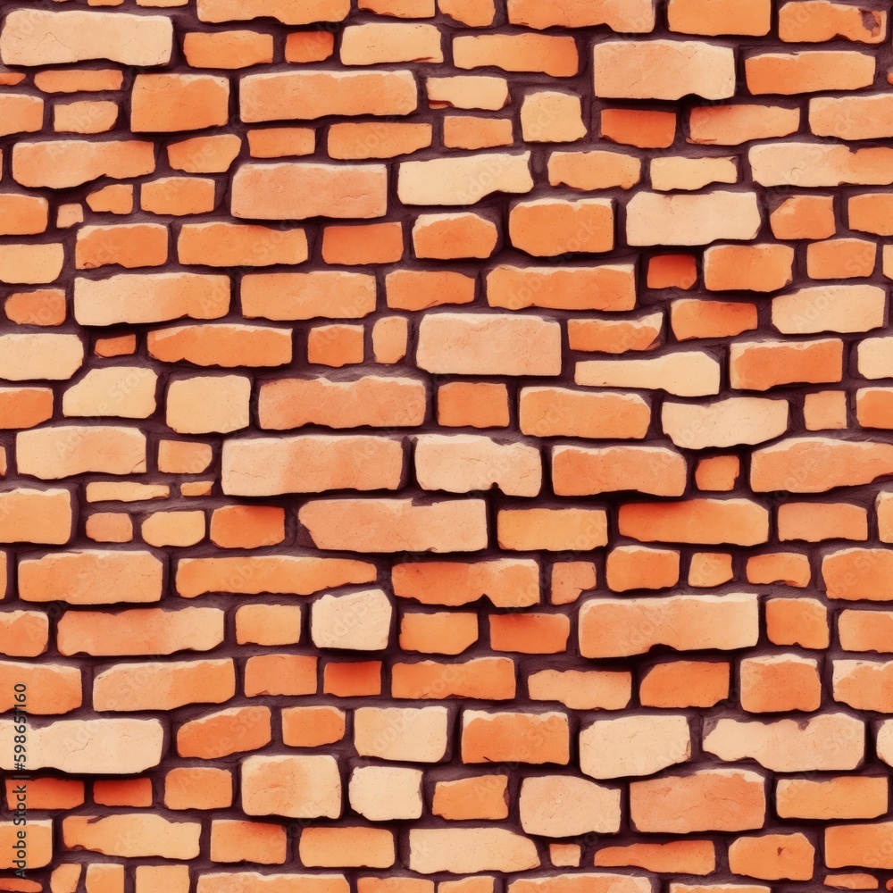 Seamless brick wall texture. Created by a stable diffusion neural network. Seamless brick wall texture. Created by a stable diffusion neural network.