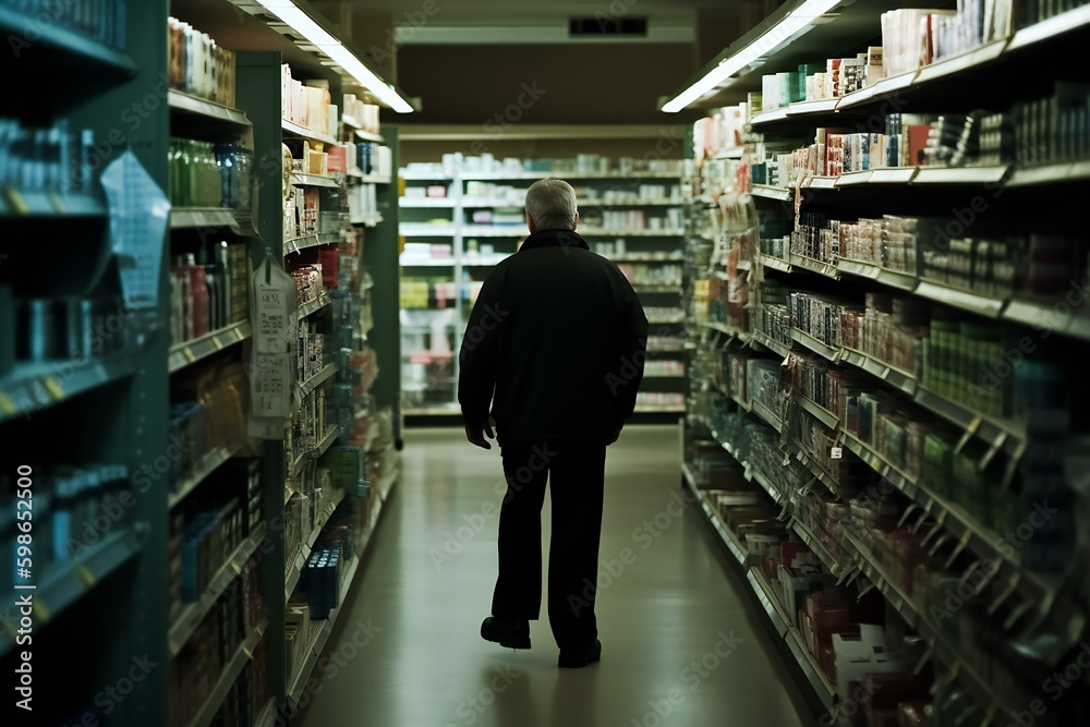 Retail shoplifting concept. Thief, shoplifter. Looters stealing things. Generative AI Retail shoplifting concept. Thief, shoplifter. Looters stealing things. Generative AI