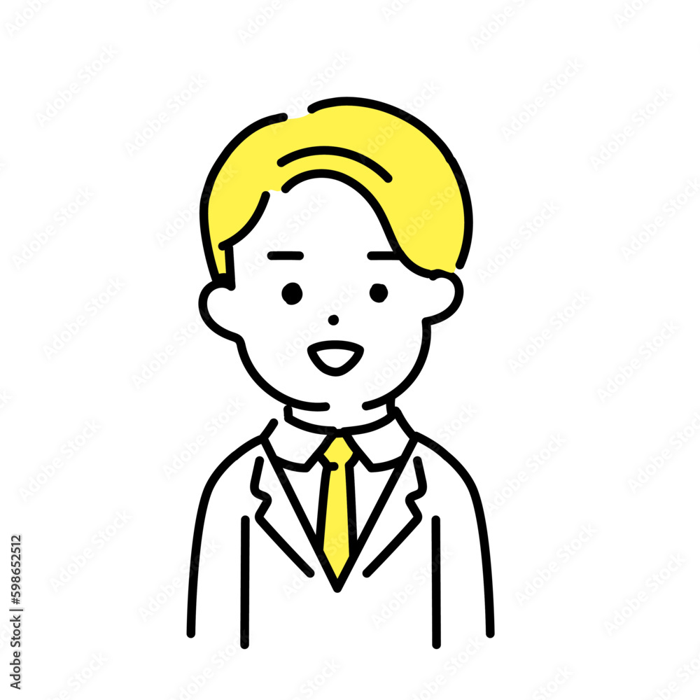 かわいい人物のイラストシリーズ _ 男性のオフィスワーカー _ 笑顔 かわいい人物のイラストシリーズ _ 男性のオフィスワーカー _ 笑顔