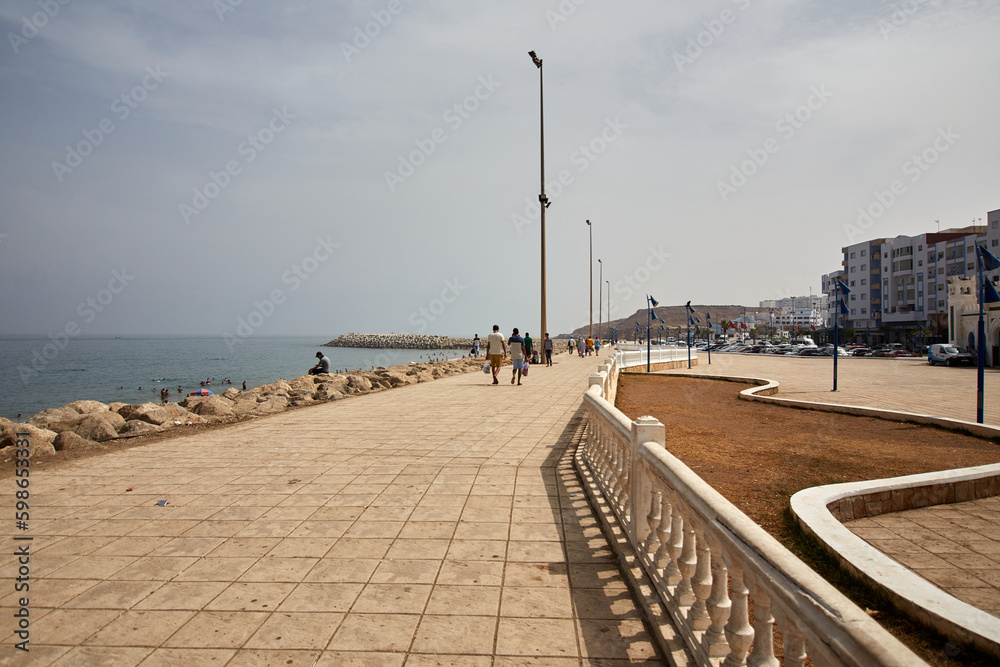 The promenade along the Mediterranean Sea in Tetouan city