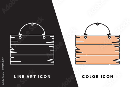 colored hanging wooden sign symbol icon for information