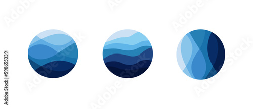 Water company logo set. Vector graphics