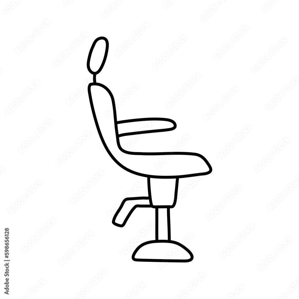 hand drawn line art salon chair vector hand drawn line art salon chair vector