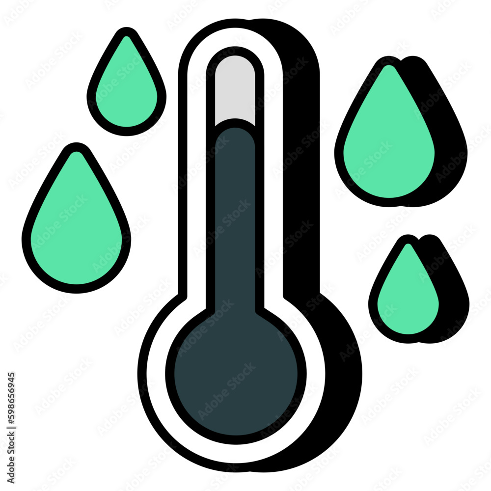 Modern design icon of rainy temperature Modern design icon of rainy temperature