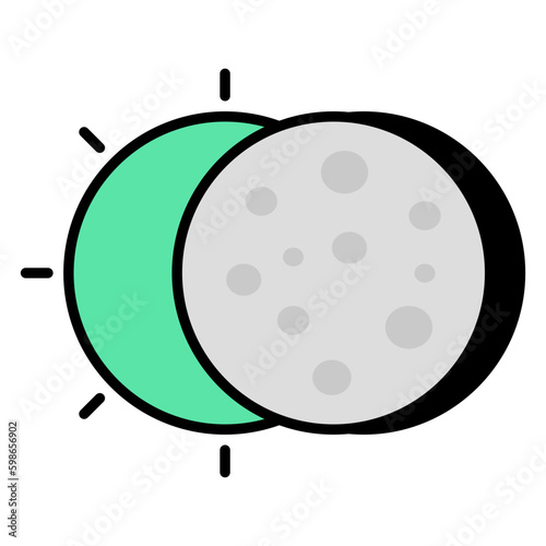 A trendy design icon of solar eclipse 