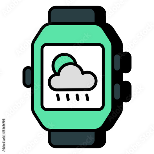 A unique design icon of smartwatch weather 