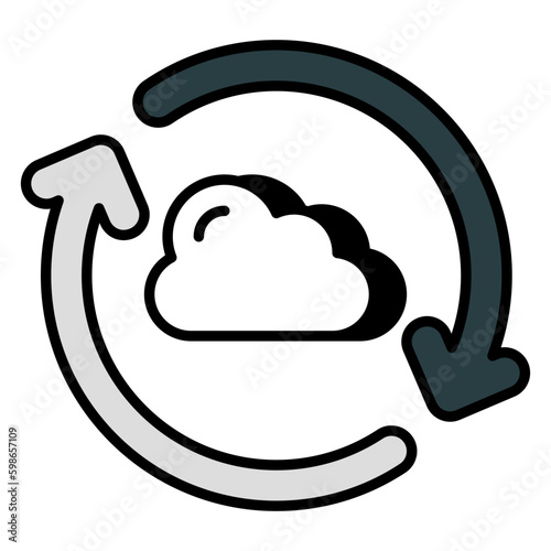 Unique design icon of cloud update