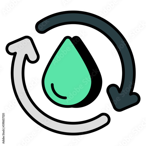 An editable design icon of water drops