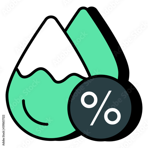 Conceptual flat design icon of humidity 
