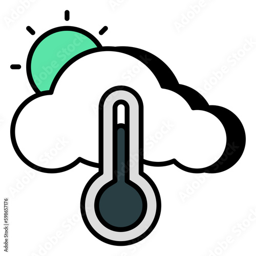 A unique design icon of partly sunny day 