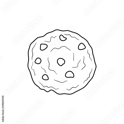chocolate chips cookie or biscuit with doodle art