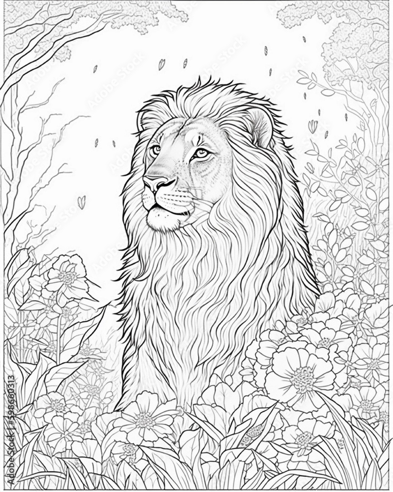 Obraz premium Lion coloring page
