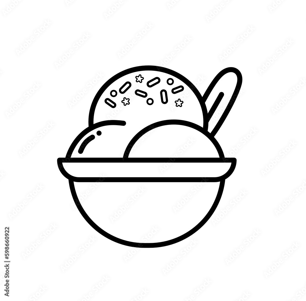 Ice cream sweet dessert summer outline icon Ice cream sweet dessert summer outline icon
