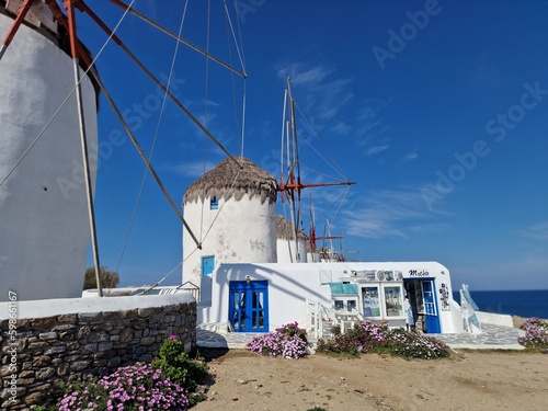 Cute shop at the Mykonian windmills photo