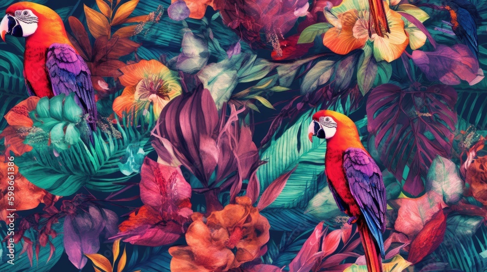 Fototapeta premium birds of paradise pattern