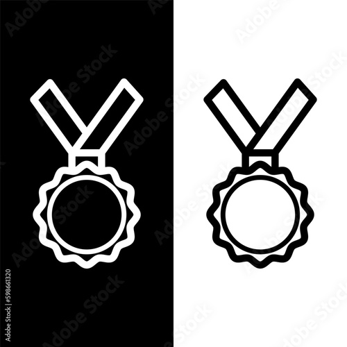 black and white medal icon