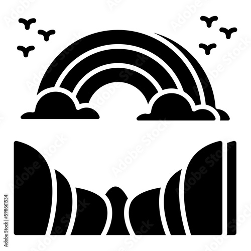 An eye catching icon of rainbow, solid style 