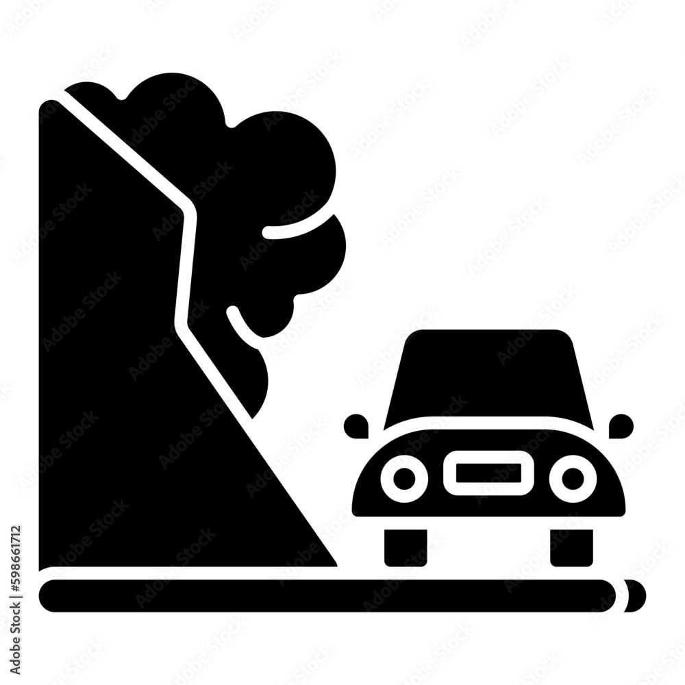 A solid design icon of landslide A solid design icon of landslide