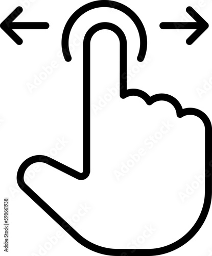 Hand Mouse Pointer Pictogram on Transparent Background. Finger Web Click Pointer Line and Silhouette Icon. Black Computer Cursor. Isolated Vector Illustration.