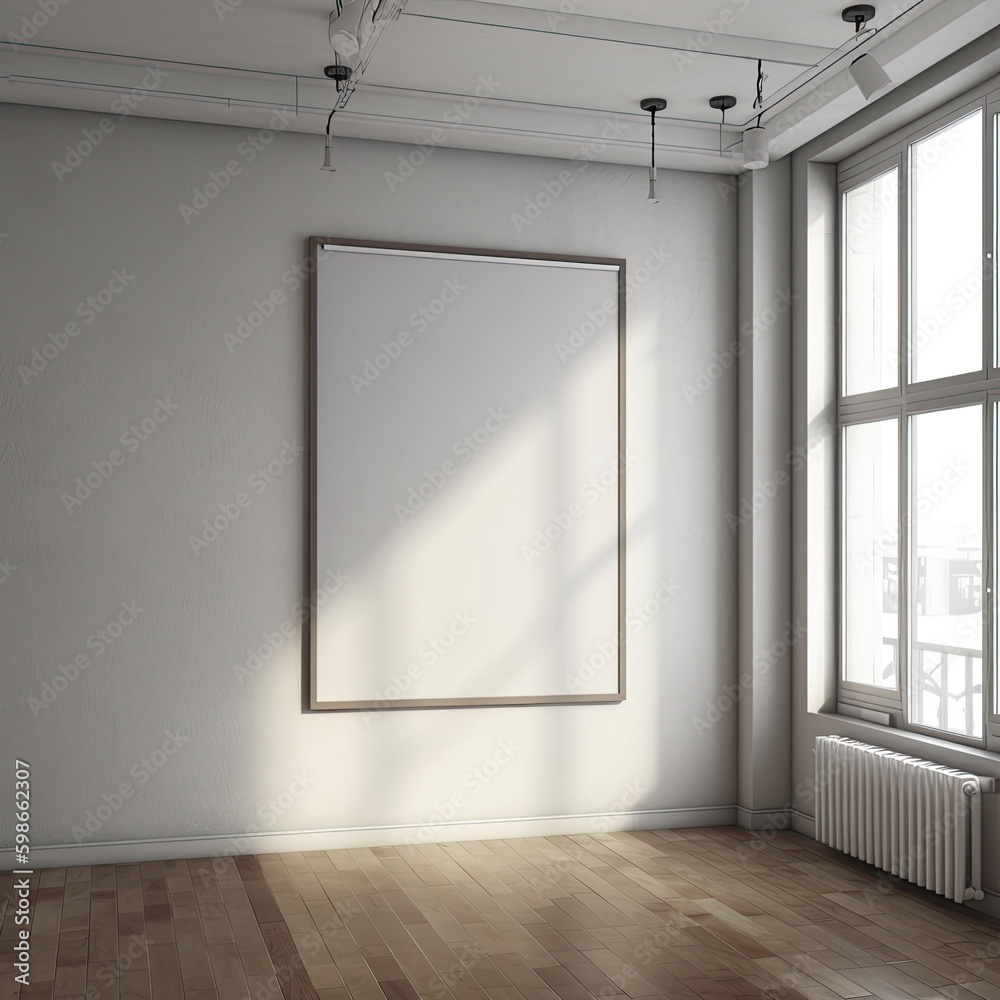 Fototapeta premium living room with empty picture frame