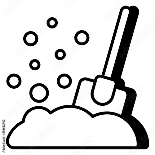Editable design icon of digging