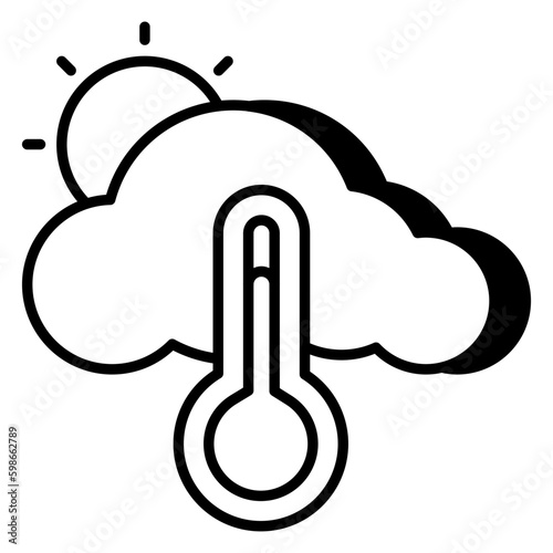 A unique design icon of partly sunny day 