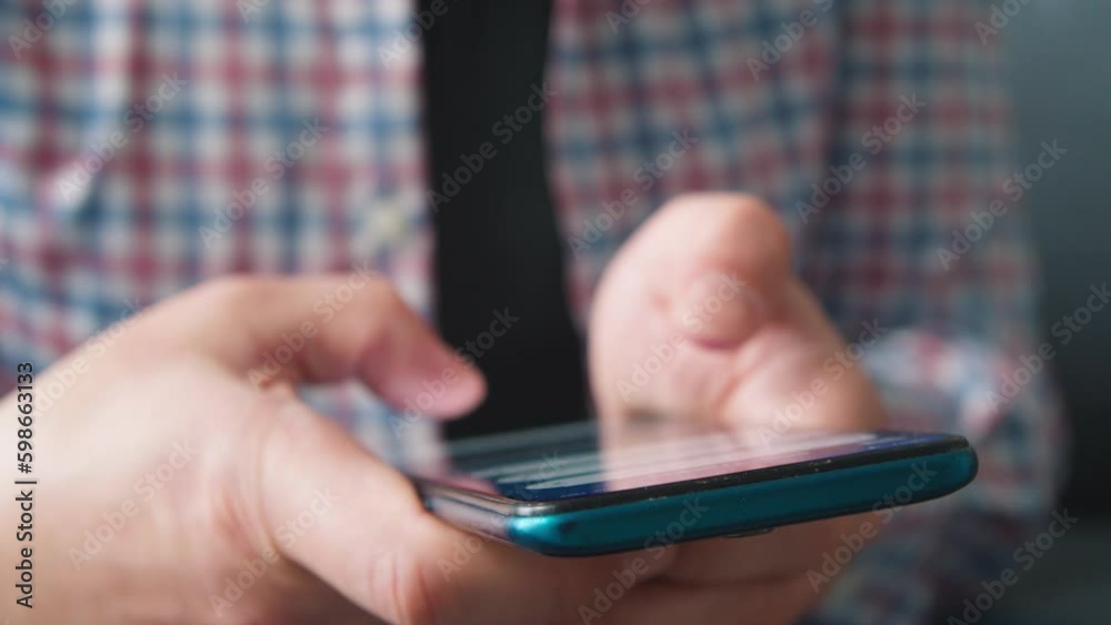 Hand of Man Using Texting Mobile Phone or Chat. Close up of Man Hand. Young Adult Man Use Cell Phone for Write Send Message. Hold in Hand Mobilephone. Concept Mobile Tech. Generative AI Hand of Man Using Texting Mobile Phone or Chat. Close up of Man Hand. Young Adult Man Use Cell Phone for Write Send Message. Hold in Hand Mobilephone. Concept Mobile Tech. Generative AI