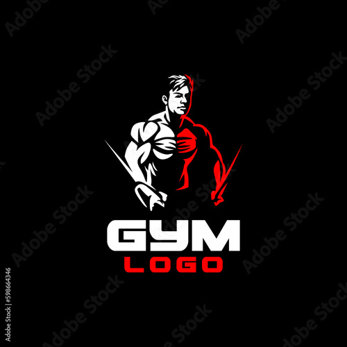 gym logo vector art on black background. use for gym community logo suggestion