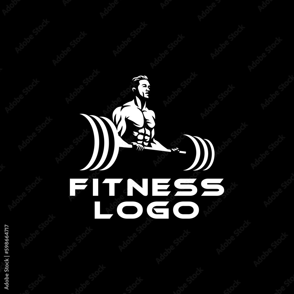 fitness logo vector art on black background. use for gym logo suggestion fitness logo vector art on black background. use for gym logo suggestion
