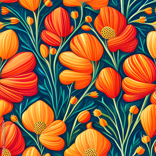 A Delicate Flower Floral Art. Created with generative Ai technology.