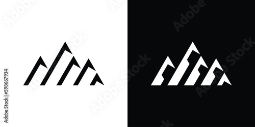 logo design abstract invest and mountain icon vector illustration
