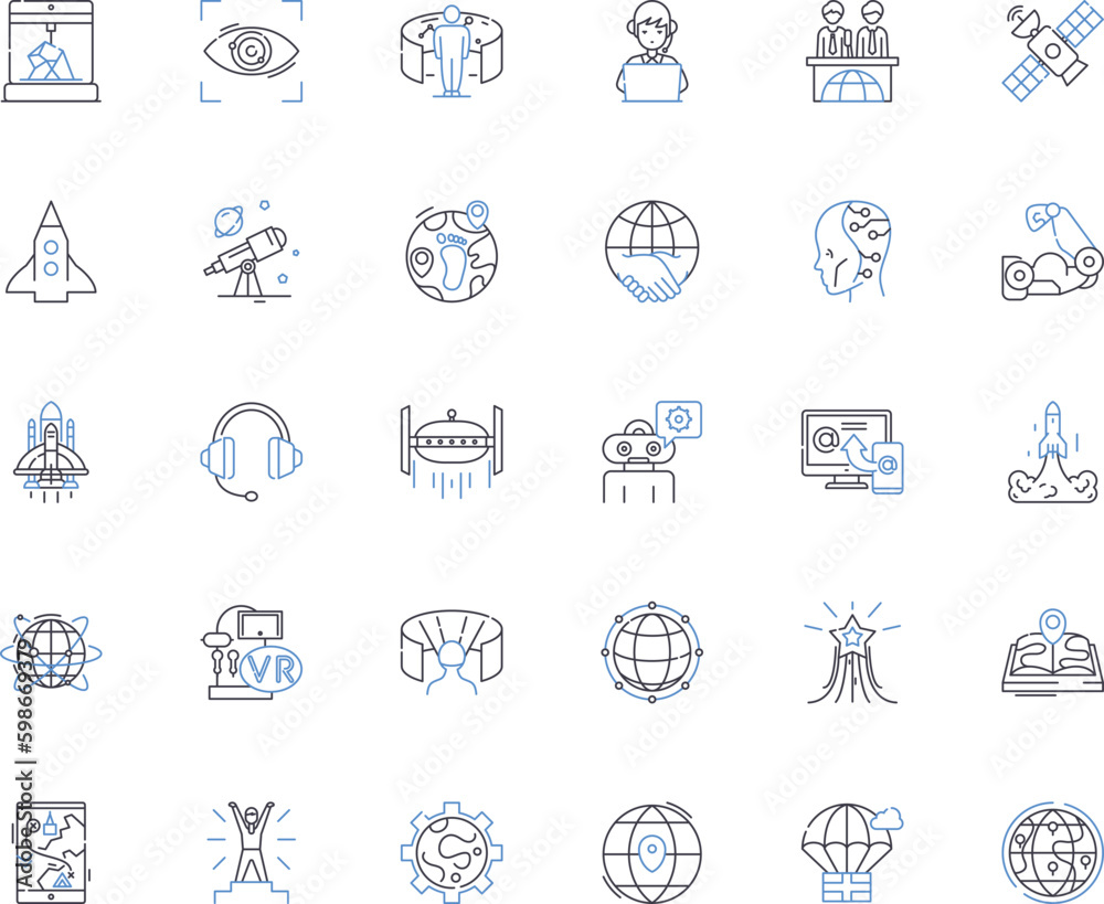 Tomorrow line icons collection. Anticipation, Expectation, Promise, Future, Prospects, Possibilities, Hope vector and linear illustration. Aspiration,Plans,Dreams outline signs set Generative AI