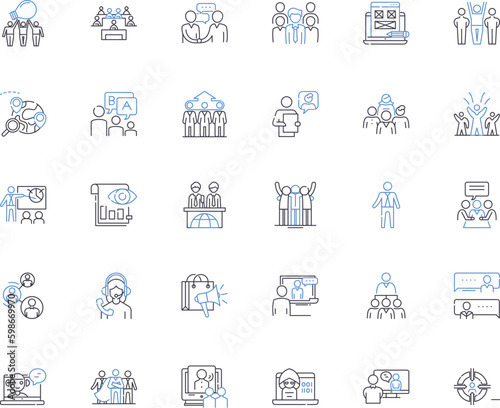 Trading operation line icons collection. Investment, Exchange, Shares, Stocks, Commodities, Futures, Options vector and linear illustration. Forex,Trading,Brokerage outline signs set Generative AI