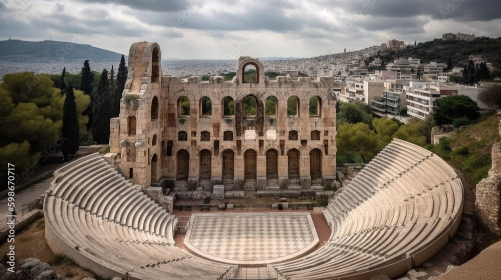 the odeon herodes atticus in athens. Generative AI