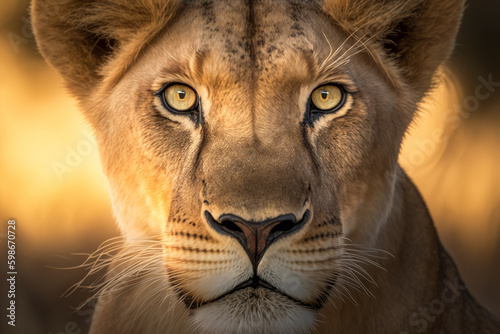 close up of a lion