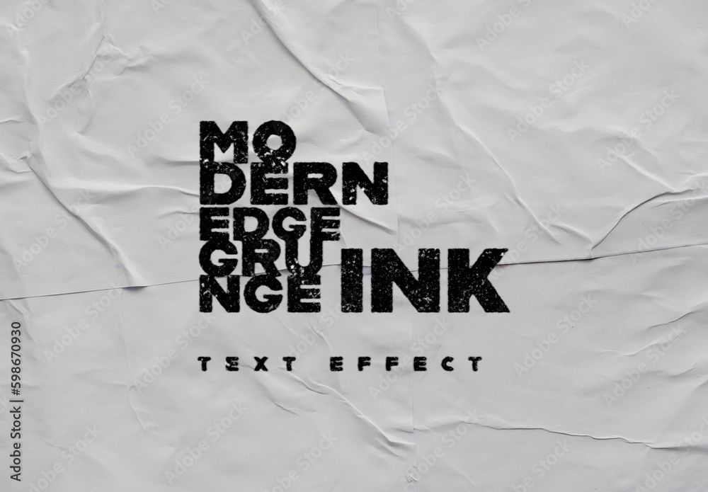 Modern Edge Grunge Ink Text Effect Stock Template | Adobe Stock
