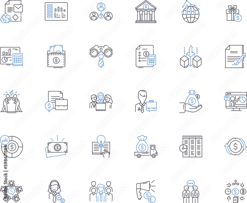 Taxation and compliance line icons collection. IRS, Audit, Deductions, Forms, Income, Refund, Exemption vector and linear illustration. Compliance,Taxpayer,withholding outline signs set Generative AI