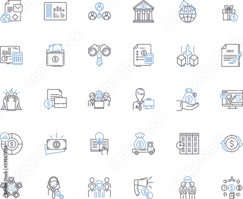 Taxation and compliance line icons collection. IRS, Audit, Deductions, Forms, Income, Refund, Exemption vector and linear illustration. Compliance,Taxpayer,withholding outline signs set Generative AI