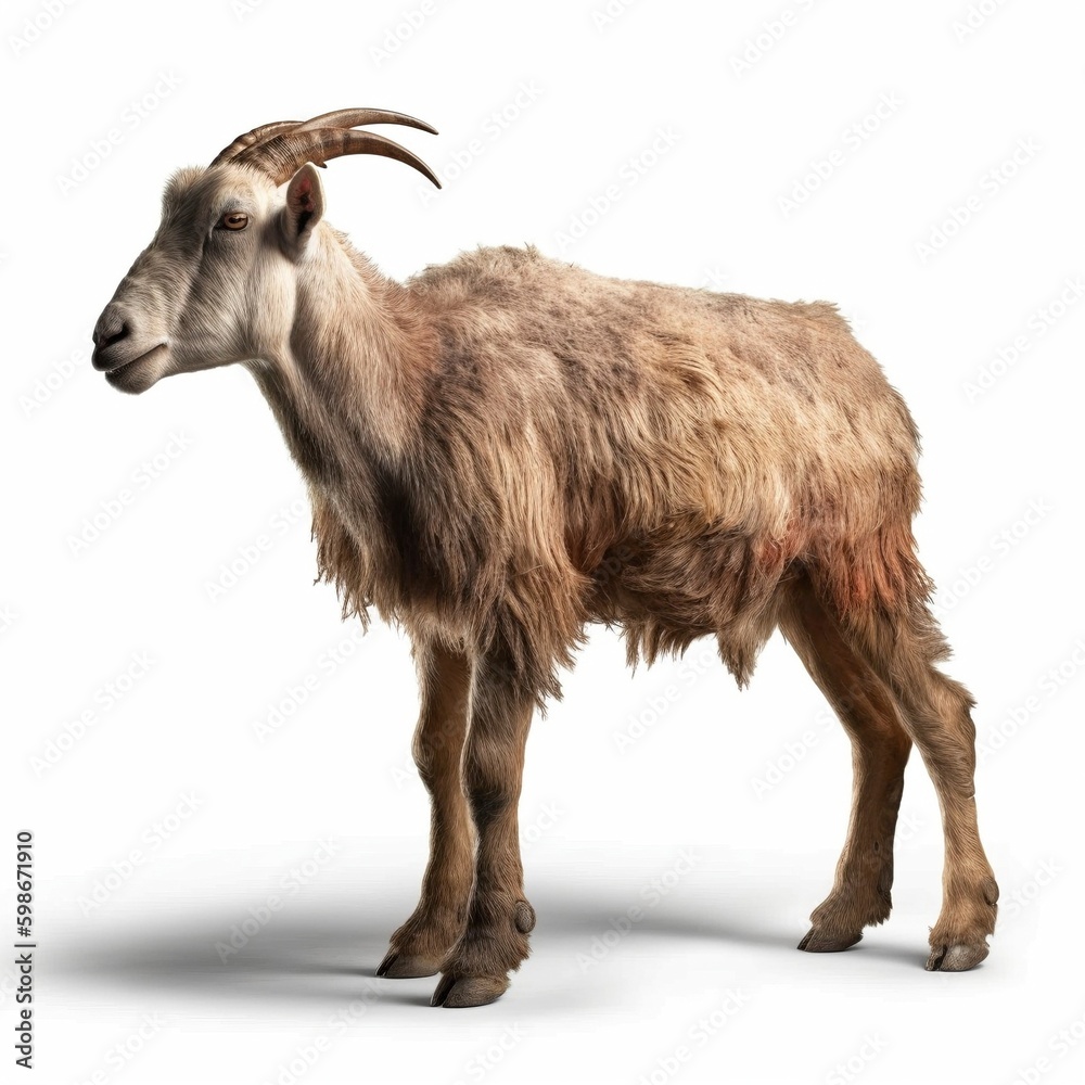 Fototapeta premium Goat isolated on white background (Generative AI)
