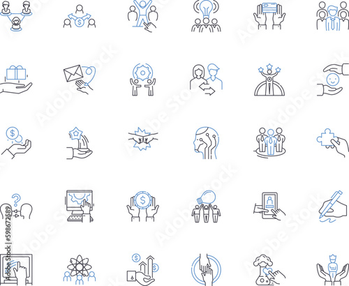 Repair line icons collection. Restoration, Refurbishment, Reconstruction, Renovation, Fix, Mend, Patch-up vector and linear illustration. Servicing,Revamp,Rebuild outline signs set Generative AI