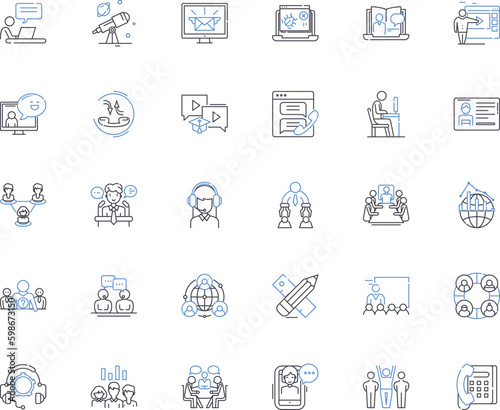 Population line icons collection. Demographics, Growth, Density, Migration, Urbanization, Fertility, Mortality vector and linear illustration. Aging,Distribution,Diversity outline signs Generative AI