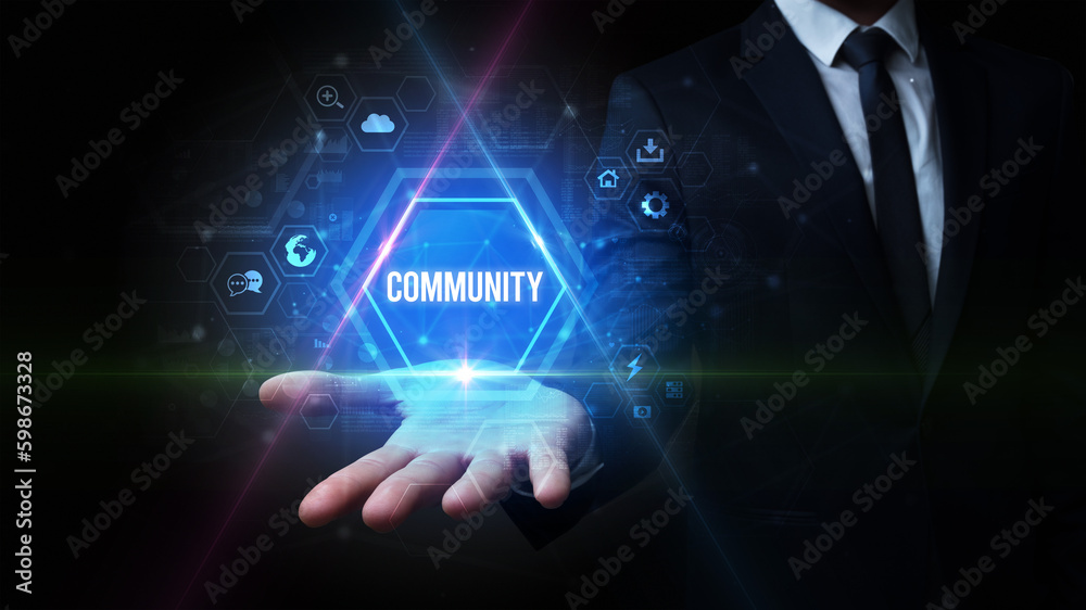 Man hand holding social inscription Man hand holding social inscription