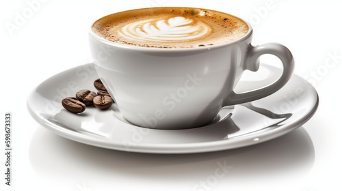Cup of cappuccino isolated on white background Ai generated image