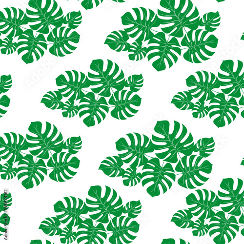  pattern with monstera leaves