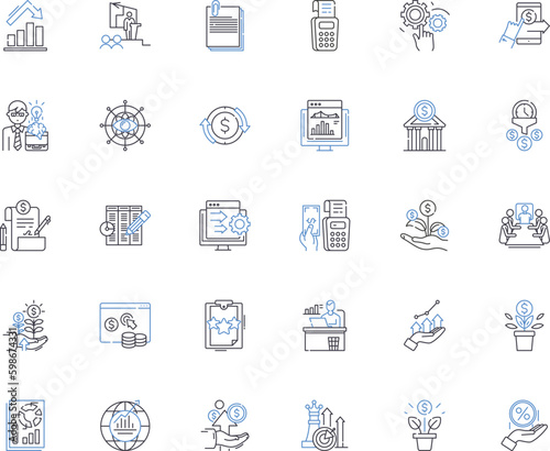 Property assessment line icons collection. Appraisal, Valuation, Assessment, Evaluation, Property, Real estate, Market vector and linear illustration. Value,Tax,Assessor outline signs Generative AI