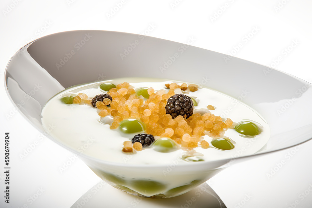 Che, a sweet and refreshing Vietnamese dessert soup made with mung beans or tapioca pearls, and coconut milk, AI generative Che, a sweet and refreshing Vietnamese dessert soup made with mung beans or tapioca pearls, and coconut milk, AI generative