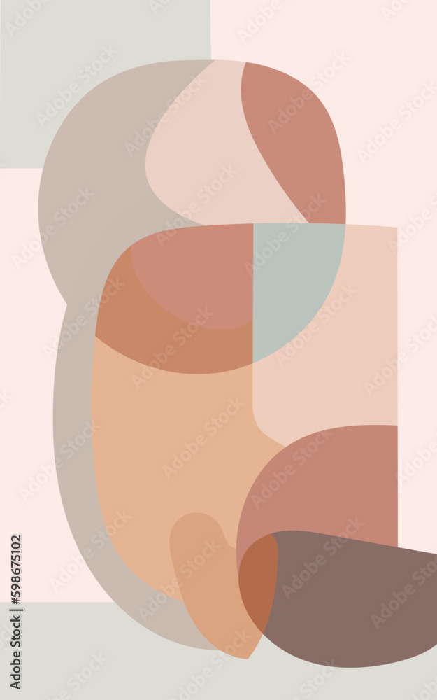 Abstract geometric prints for boho aesthetic interior. Home decor wall prints and Minimalist wall art concept vector